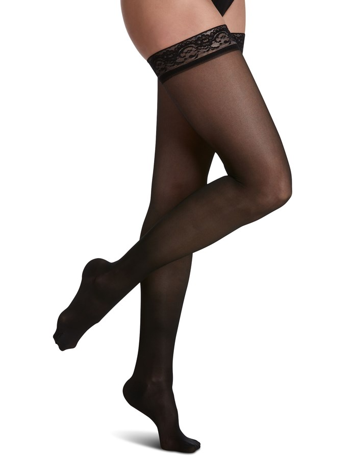  Women's  Thigh High Compression Hose - Black