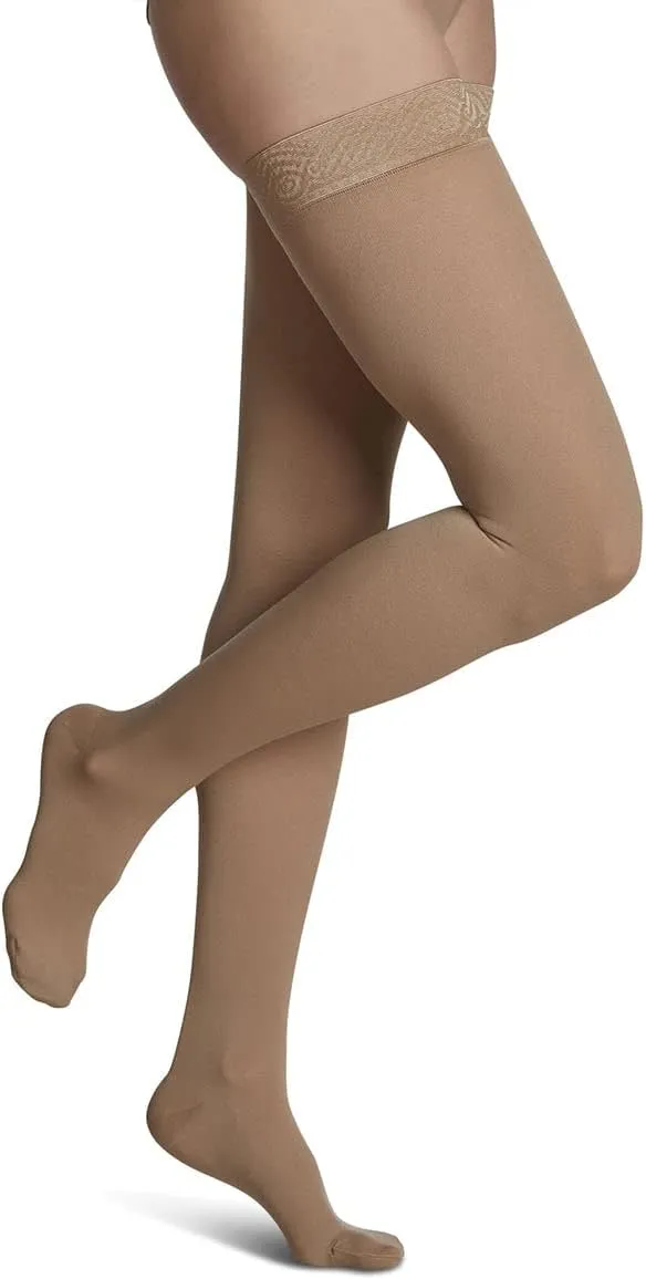 Women’s Essential Opaque 860 Closed Toe Thigh-Highs compression socks - Gold, S, none, Small