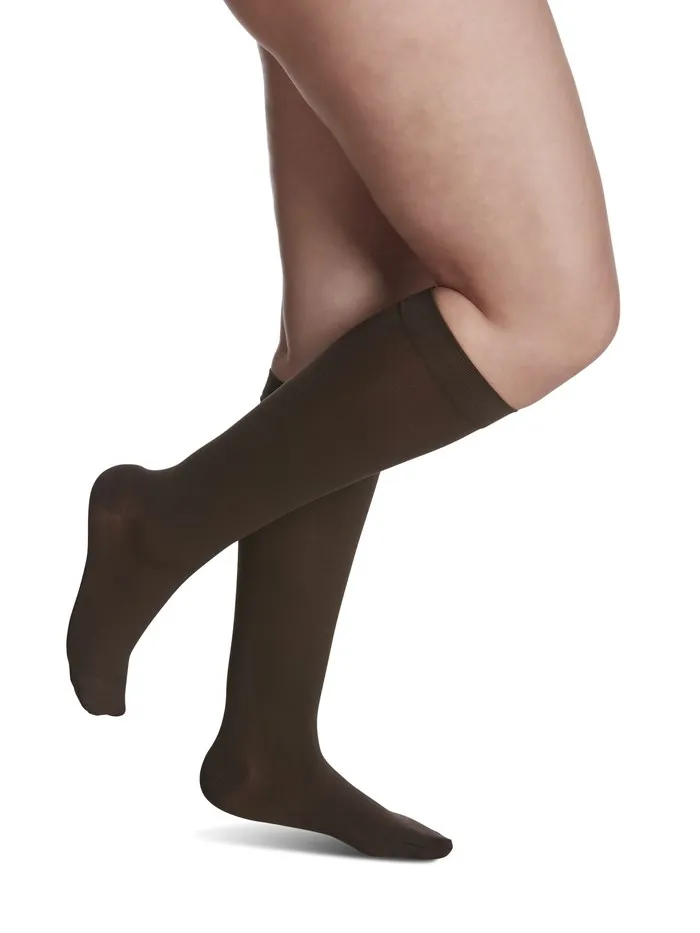  Women’s Style Closed Toe Calf-High Socks - Brown