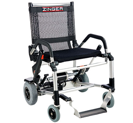 zinger foldable electric powered wheelchair  - Blue