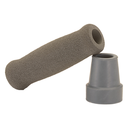 Cane Tip and Grip Replacement Kit - Gray