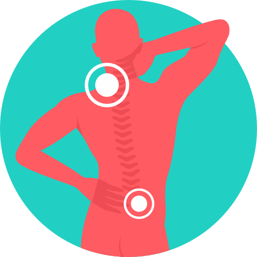 planogram  showing cpmmon spinal pain points to use Tens unit