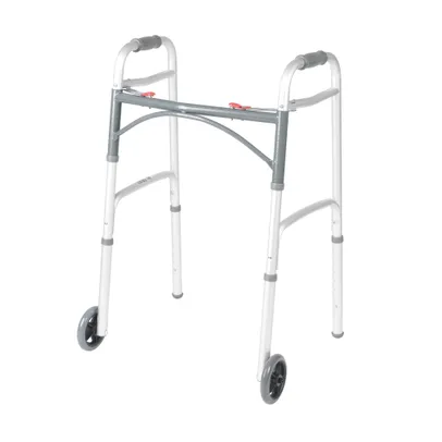 Two Button Folding Walker  Drive - Silver
