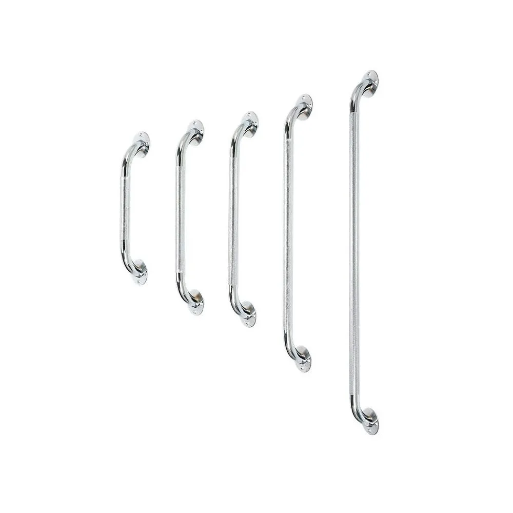 Chrome Plated Steel Grab Bar with Knurled Grip - 16"