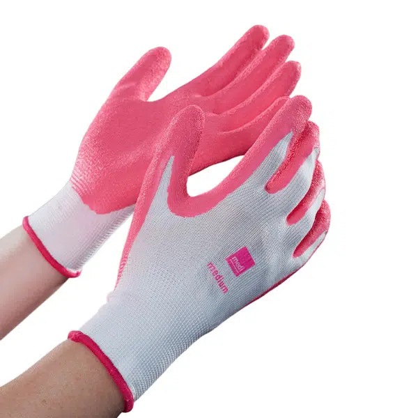 Single Pair Application Gloves Super Grip - White, MED