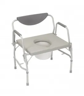 heavy duty  DROP ARM COMMODE Welded steel  X-WIDE Grahamfield - Gray