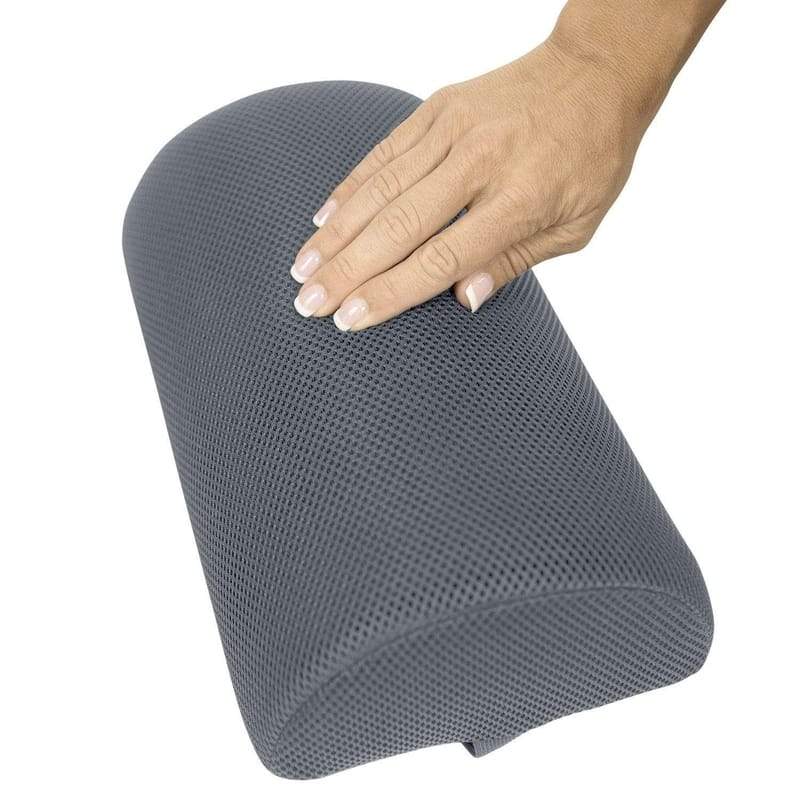 4 inches Half Moon Lumbar Cushion - Gray