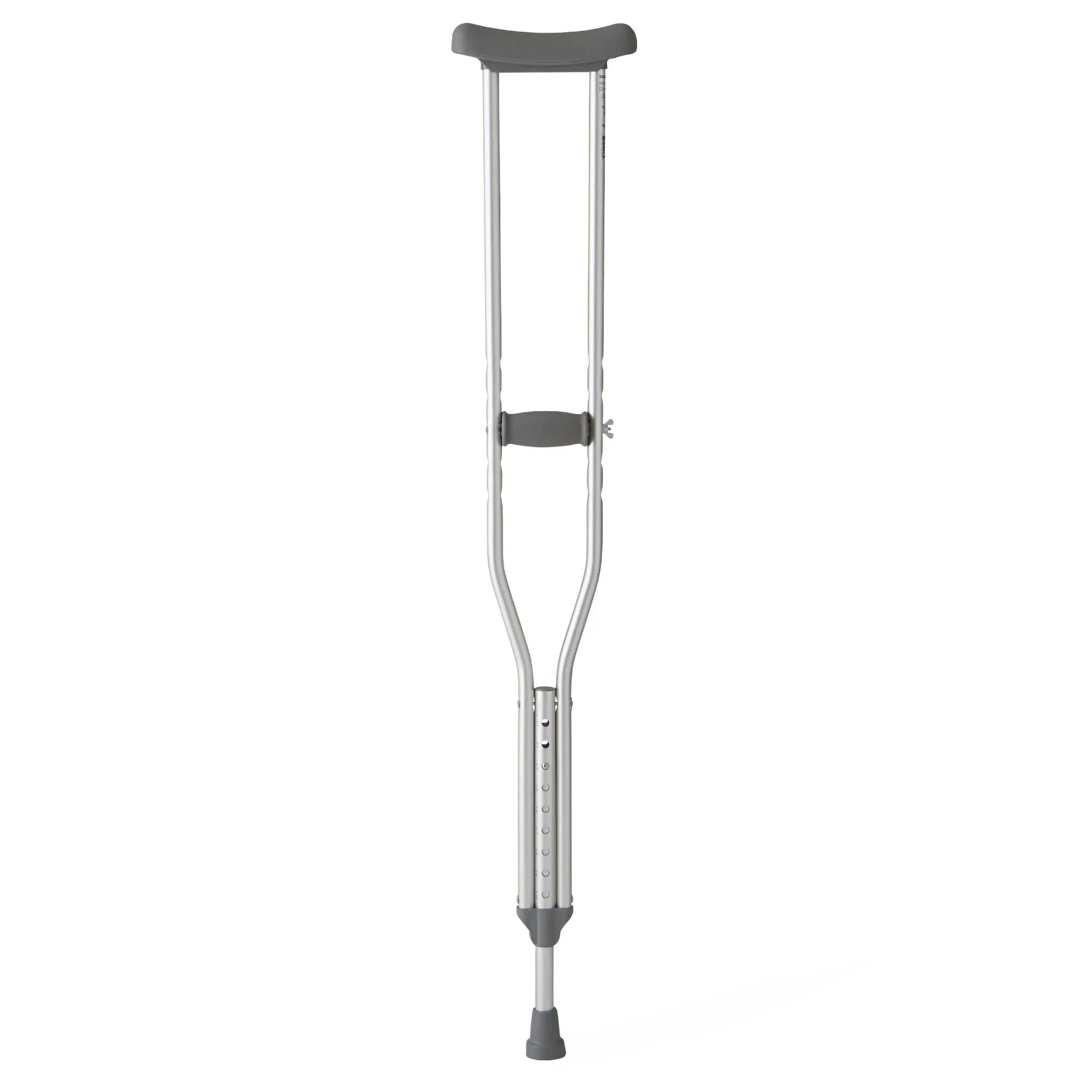 Medline Steel Push-Button Crutches Tall Adult 350 LB - Silver