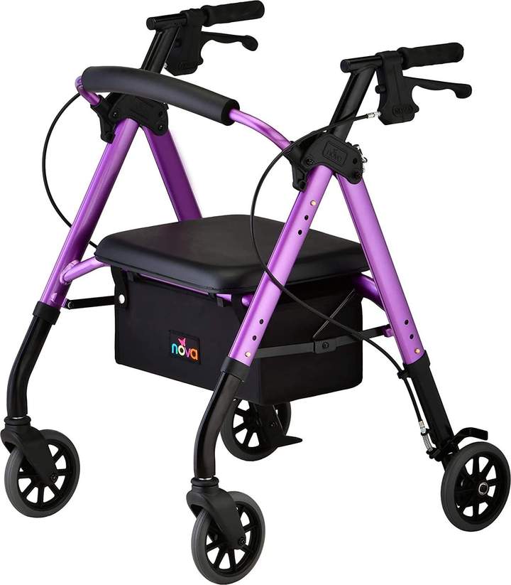 foldable rollator walker purple nova purple 