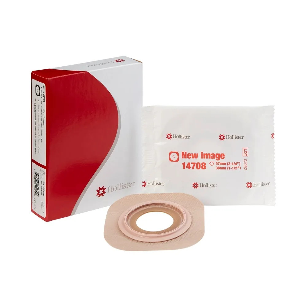 Ostomy Barrier New Image™ Flextend™ Precut, Extended Wear Adhesive Tape 2-1/4"(57 mm) Flange, 1-1/2" Opening