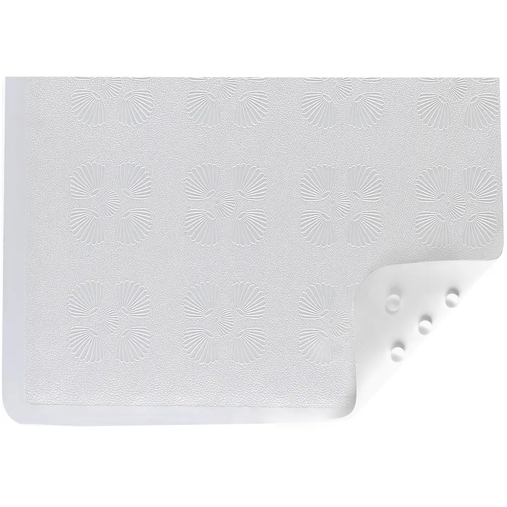 RUBBER BATH MAT BLUE CIRCLES White Shell  White - Blue, none, none, none