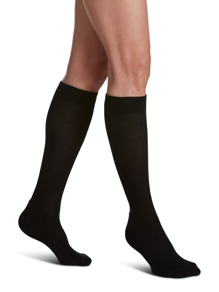 Men’s Motion Cushioned Cotton 360 Calf-High Socks 20-30mmHg Sigavris  - Black