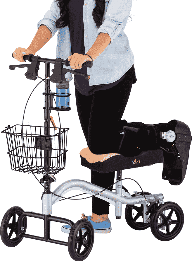 Stay mobile and recover better with the non-weight bearing Knee Walker, equipped with locking hand brakes, rugged wheels and a strong frame