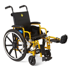 pediatric wheelchair yellow with footrest extension