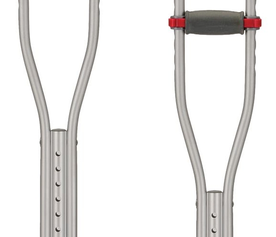 a pair of crutches 