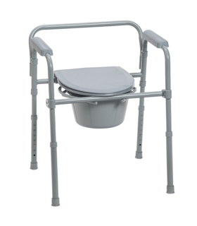 Bedside Commode Chair, steel - Gray