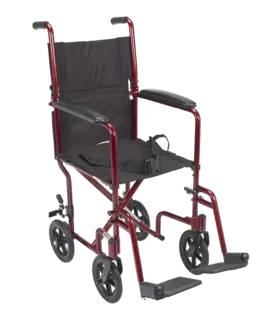 Aluminum Transport Chair Red 19"
