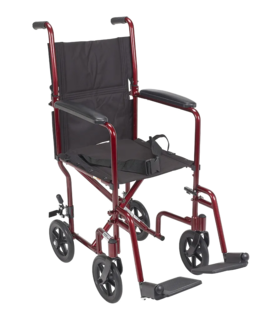 Aluminum Transport Chair - Red