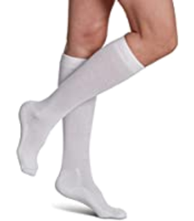 SIGVARIS EVERSOFT Diabetic Sock 160 Knee-high Compression Socks 8-15 mmHg - White, M