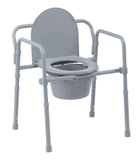 Steel Folding Commode Chair - Gray
