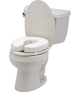 PADDED TOILET SEAT RISER  2 inch  NOVA Medical Products Toilet Seat Cushion, 2” Padded Toilet Seat Attachment Cover, For Standard and Elongated Toilet Seats, White - White