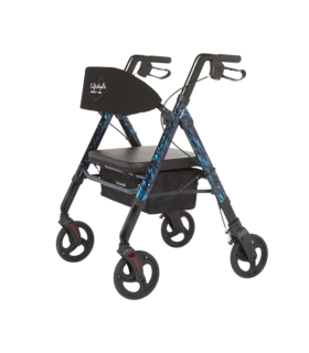 Regal Bariatric Aluminum 4-Wheel Rollator with Universal Height Adjustment - Blue