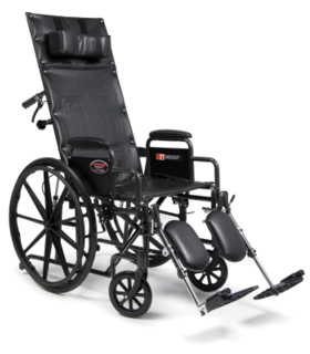 Advantage Recliner, reclining wheelchair 18", Desk Arm,  - Black