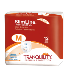 Adult Incontinence Brief Tranquility® Slimline®, Unisex, Large Disposable, 2132 Case of 96 - White