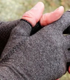 Arthritis gloves  Relieves pain and discomfort Open Finger Design Vive Health - Gray, S, none, none