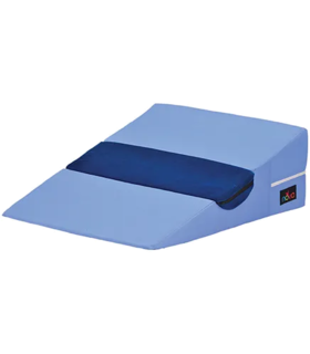BED WEDGE FOAM  With CUTOUT for shoulder 17 DEGREE WEDGE ELEVATION  - Blue