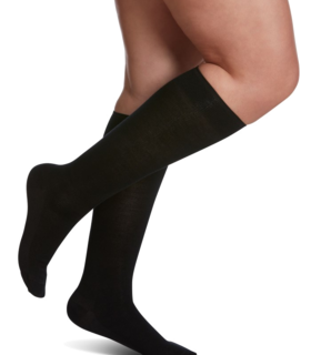  Women’s Style Merino Wool 240 Closed Toe Calf-High Socks 20-30mmHg - Black