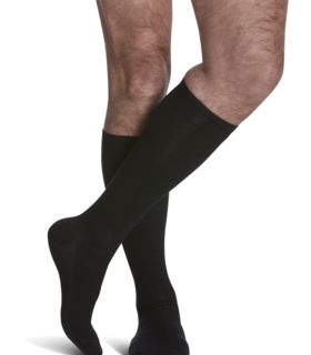 SIGVARIS Men’s Merino Wool 192 Knee-High Compression Socks 15-20mmHg - Black