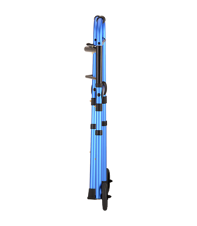 Blue Folding Walker with 5″ Wheels, Walker Skis, and Mobility Bag - Blue