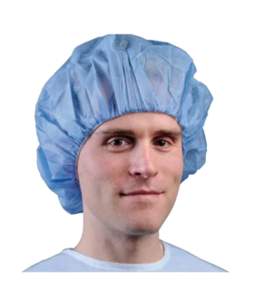 Bouffant Cap One Size Fits Most Blue Elastic Closure CAP, BOUF PREM BLU (75/BX) - Blue, M, none, none