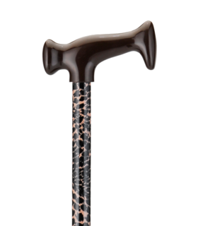 CANE T-GRIP LEOPARD  classic cane design ANTI-RATTLE LOCK