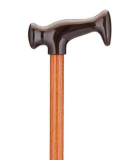 CANE T-GRIP WALNUT GRAIN - Black, none, none, none