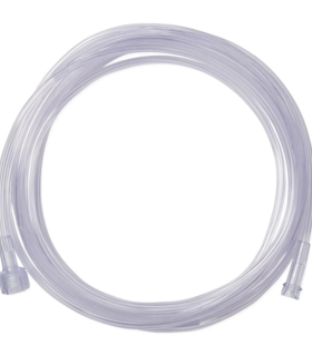 Clear Oxygen Tubing with Universal Connector 25 FT - Silver