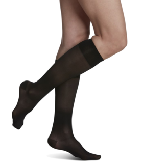 Closed Toe Calf High  Compression Hose women's 15-20mmHg - Black