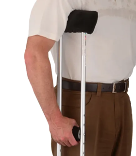 Crutch Cover Set in Microfiber Nova  - Black