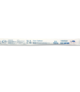 Cure Catheter® Urethral Catheter, Coude Tip, Uncoated PVC, 18FR, 16 Inch, 30 per Box - Red