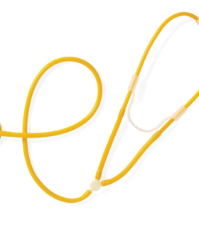 Disposable Stethoscope with Plastic Binaural Chest Piece - Yellow