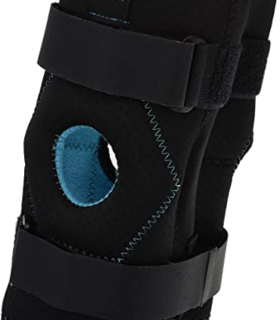 Stabilizing Double Hinged Knee Wrap Brace  - Black, Small/Medium