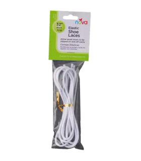 ELASTIC SHOELACE 32" WHITE  easily slipped on and off Nova - White, none, none, none