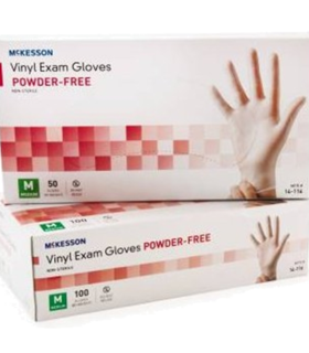  EXAM Glove VINYL MED N/S (100/BX 10BX/CS) - Red, M, none, none