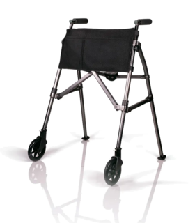  EZ Fold-N-Go small LIGHTWEIGHT walker ADJUSTABLE  HANDLE HEIGHTS - Black