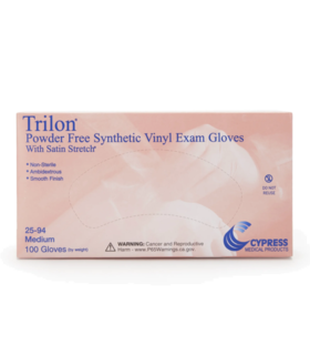 Exam Glove Trilon® Medium NonSterile Vinyl Standard Cuff Length Smooth Clear Not Rated WITH PROP. 65 WARNING Per Box - Clear