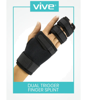 Finger Splint Aluminum Splint Reversible Adjustable Immobilizer Vive - Black