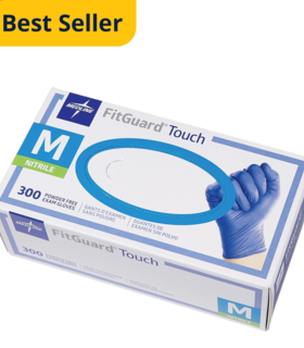 FitGuard Touch Powder-Free Nitrile Exam Gloves  - Blue