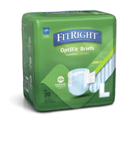 FitRight Extra Cloth-Like Adult Incontinence Briefs Unisex Heavy Absorbency L 44in–56in 80Ct