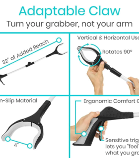 Folding Reacher Grabber  - Silver